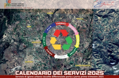 Calendario raccolta rifiuti solidi urbani - primo trimestre 2025